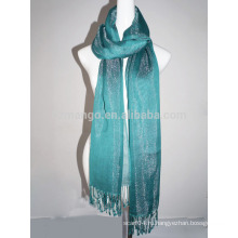 Модный блестящий вискозный пашминовый шарф с блестящим акрилом